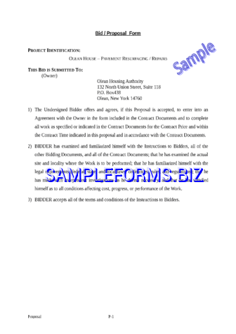 Bid Proposal Template 2 doc pdf free